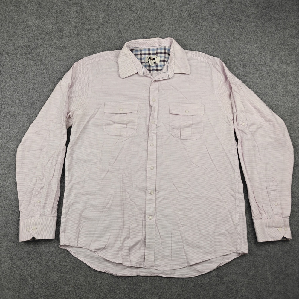 Joseph Abboud Shirt Mens 2XLT Pink Cotton Button-Up Long Sleeve Collared